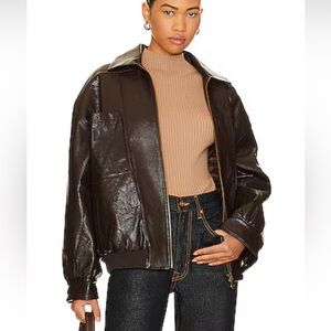 Song of Style Dark Brown Bomber Jacket